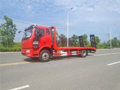 国六解放J6单桥平板运输车拖车板车